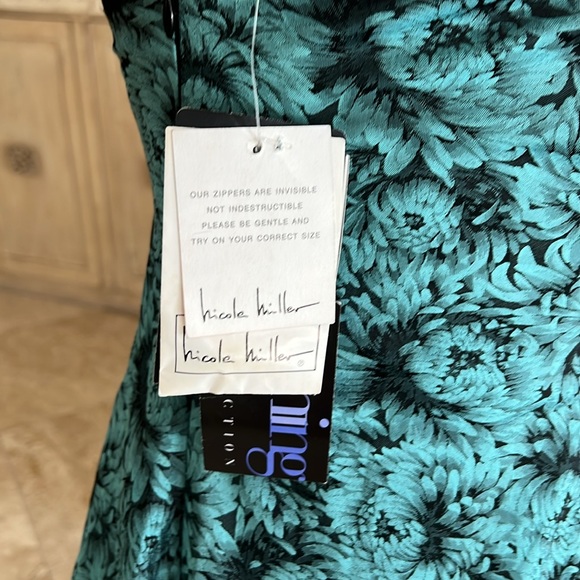 NWT Nicole Miller Vintage 100% Silk Strapless Floral Mini /Tunic Dress - Picture 7 of 13